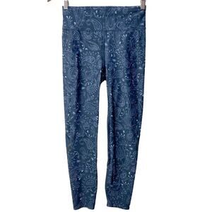 Sweaty Betty Blue Paisley workout athletic legging small gym workout womens